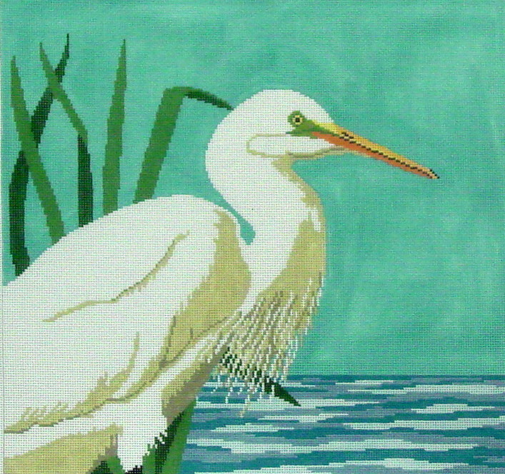 Snowy Egret  (Handpainted by Susan Roberts)