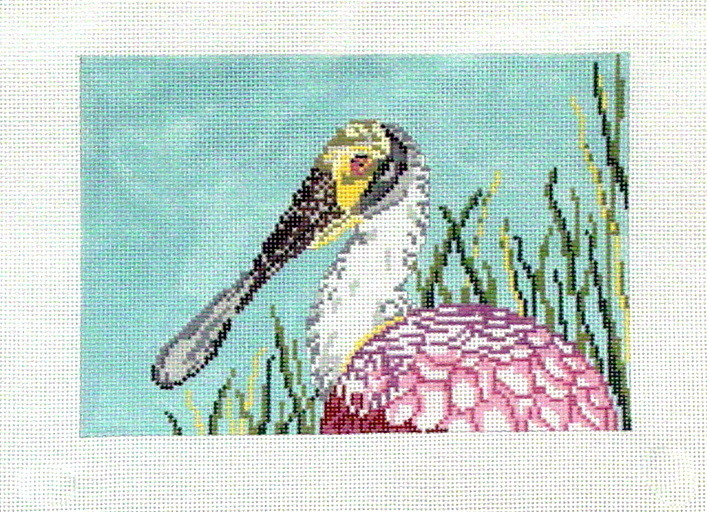 Roseate Spoonbill   (handpainted by Needle Crossing)