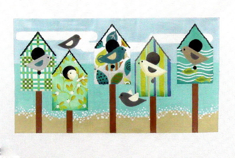 Beach Birds (stitch guide included)    (handpainted by Melissa Shirley)