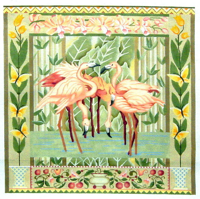 Flamingos   (Handpainted by Melissa Shirley)