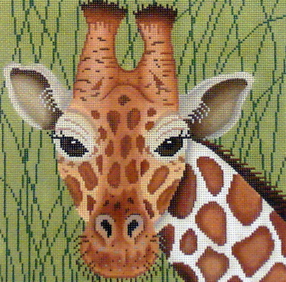 Giraffe in Grasses      (Handpainted by JP Needlepoint)