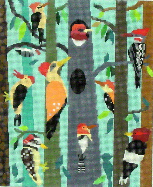 Woodpecker Hollow   (Handpainted by Birds of a Feather)