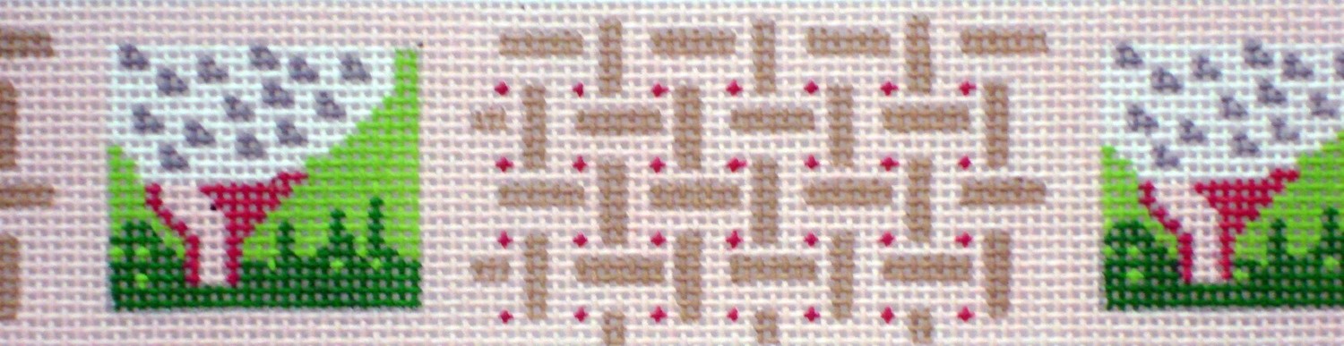 Basket Weave Pink Golf Belt (Handpainted by Itz A Stitch)