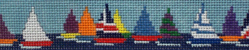 Sailboat Race Belt  (Handpainted by Susan Roberts)