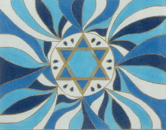 Star of David Tallis Bag  (Handpainted by Julia's Needework)