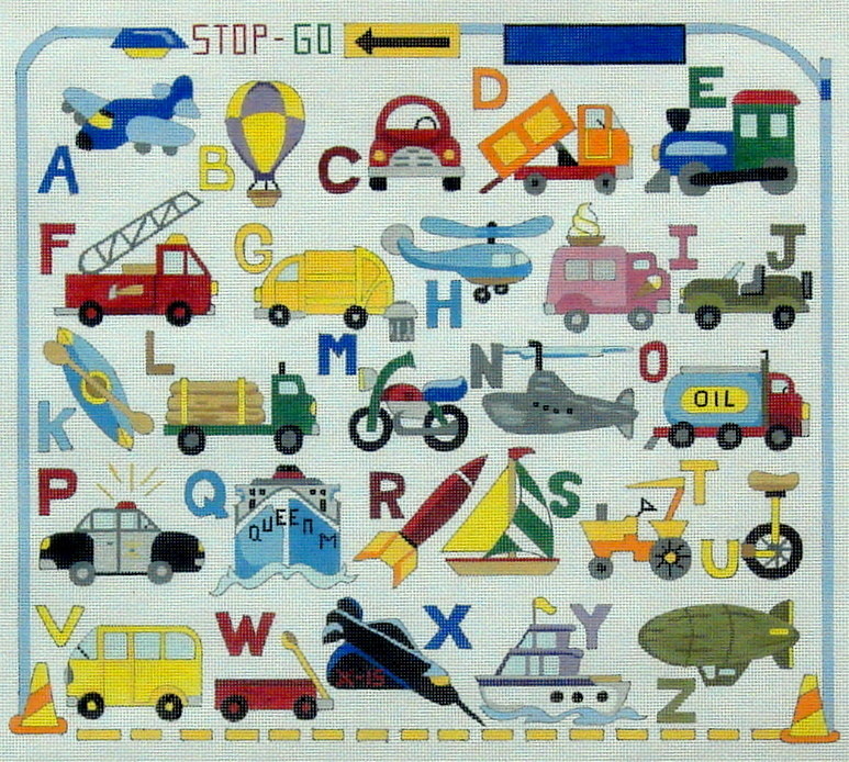 Transportation  (Handpainted by Alice Peterson)