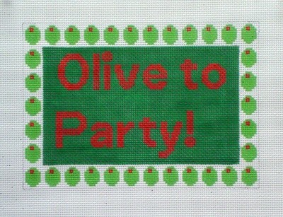 Olive to Party (Handpainted by The Point Of It All Designs)
