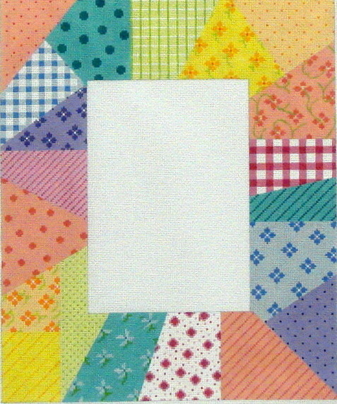 Picture Frame, Patchwork Soft Pastels (Handpainted by Kate Dickerson Needlepoint Collection) Picture Frame, Patchwork Soft Pastels (Handpainted by Kate Dickerson Needlepoint Collection)