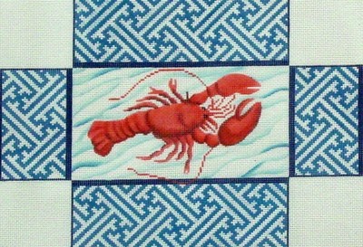Lobster with Chinoiserie Brick Cover (Handpainted by Kate Dickerson Needlepoint Collection)