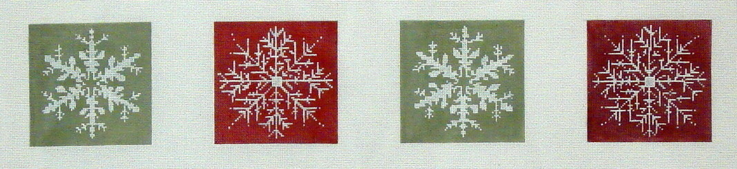 Snowflake Coasters    (Handpainted by CBK Needlepoint Collection)