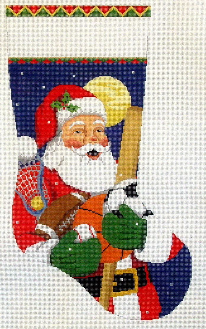 Sports Equipment Stocking  (Handpainted from Susan Roberts)