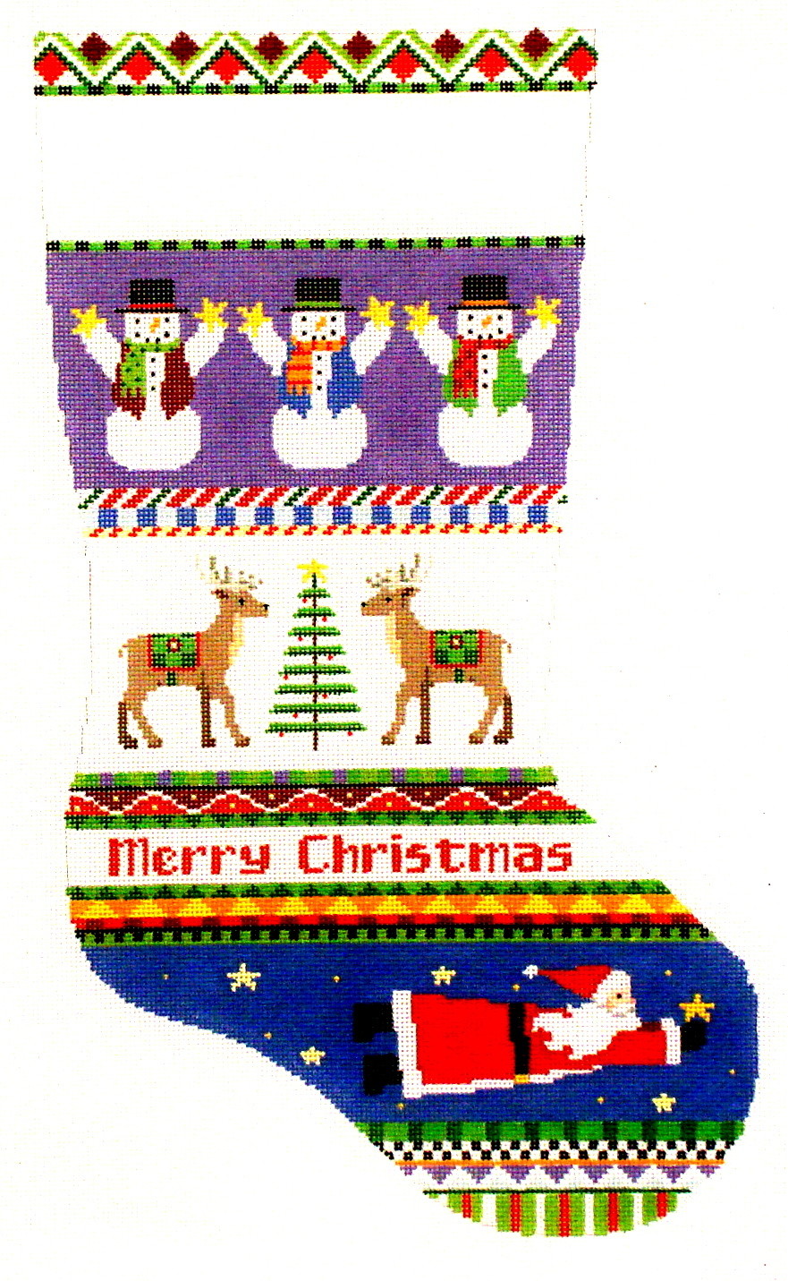 Reindeer with Flying Santa  (Handpainted from Susan Roberts)