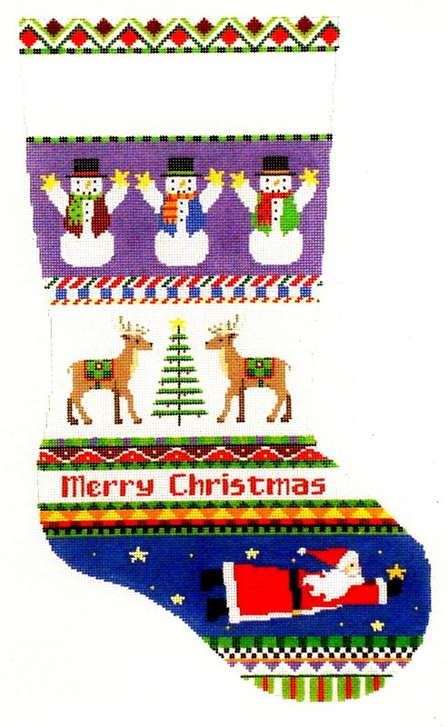 Reindeer with Flying Santa  (Handpainted from Susan Roberts)