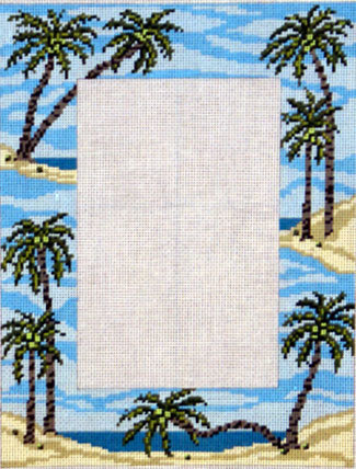 Palm Tree Picture Frame  (Handpainted by Needle Crossing)