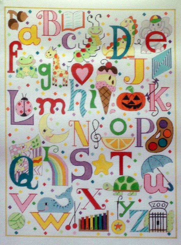 Multi Colored Alphabet   (Handpainted by Alice Peterson)