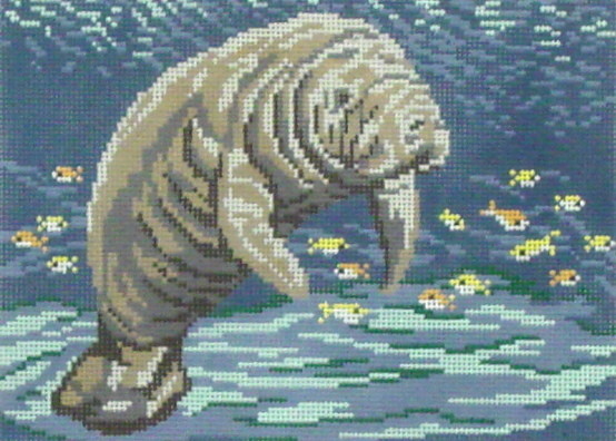 Manatee at Sea (Handpainted by Needle Crossing) Manatee at Sea (Handpainted by Needle Crossing)