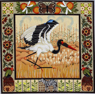 Saddle-Billed Stork   (Handpainted by Melissa Shirley)