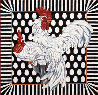 Two Chickens  (Handpainted by Barbara Russell Designs)