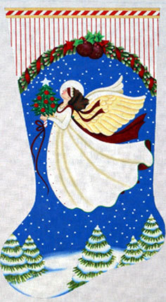 White Angel Stocking   (Handpainted by Melissa Shirley)
