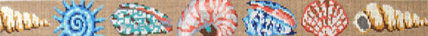 Shells, Turquoise-Pink Belt  (Handpainted by All About Stitching)