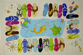 Sandal Rug   (Handpainted by Jane Nichols Designs)