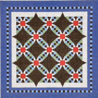Wedding Ring Star Quilt  (Handpainted by Susan Roberts)