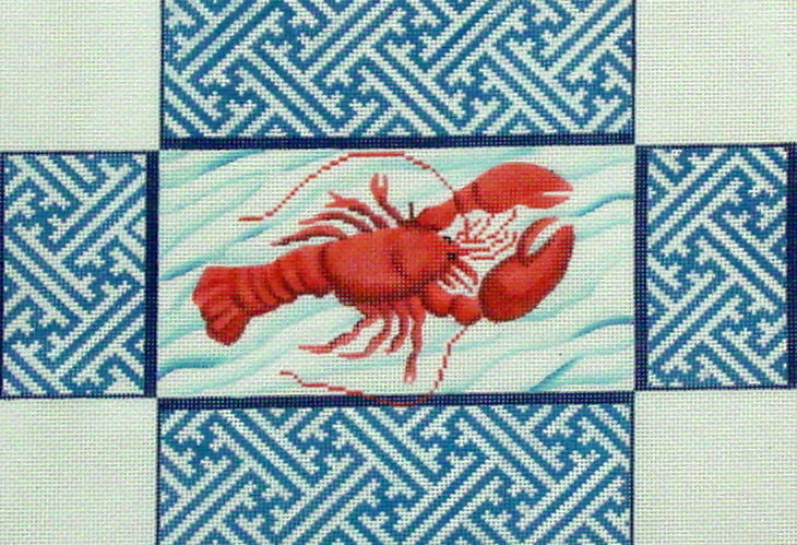 Lobster with Chinoiserie Brick Cover  (Handpainted by Kate Dickerson)