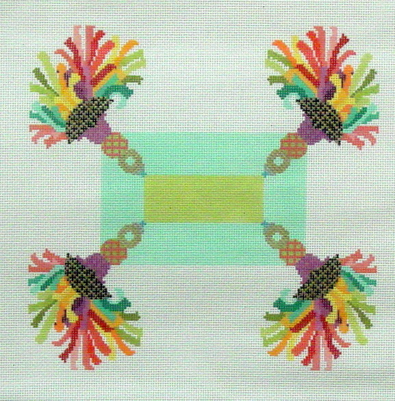 Tassel Pillow  (Handpainted by Needledeeva)