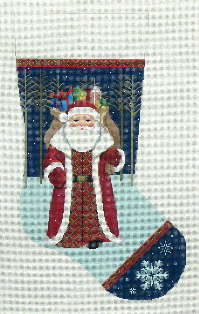 Santa Walking From Woods  (Handpainted by Susan Roberts)