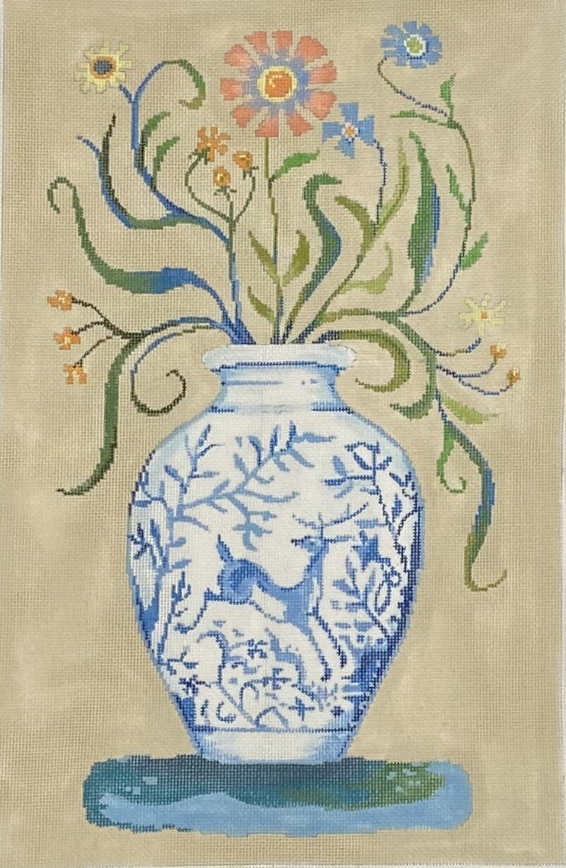 Vase With Deer Pillow (Handpainted by The Meredith Collection) Vase With Deer Pillow (Handpainted by The Meredith Collection)