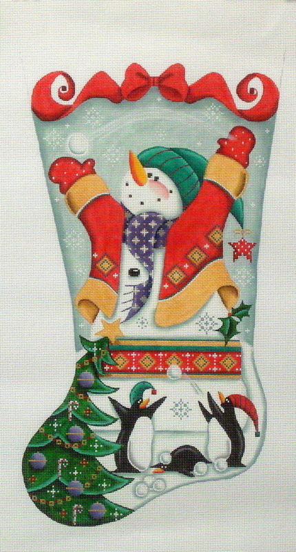 Snowmen and Penguins   (Handpainted by Rebecca Woods)
