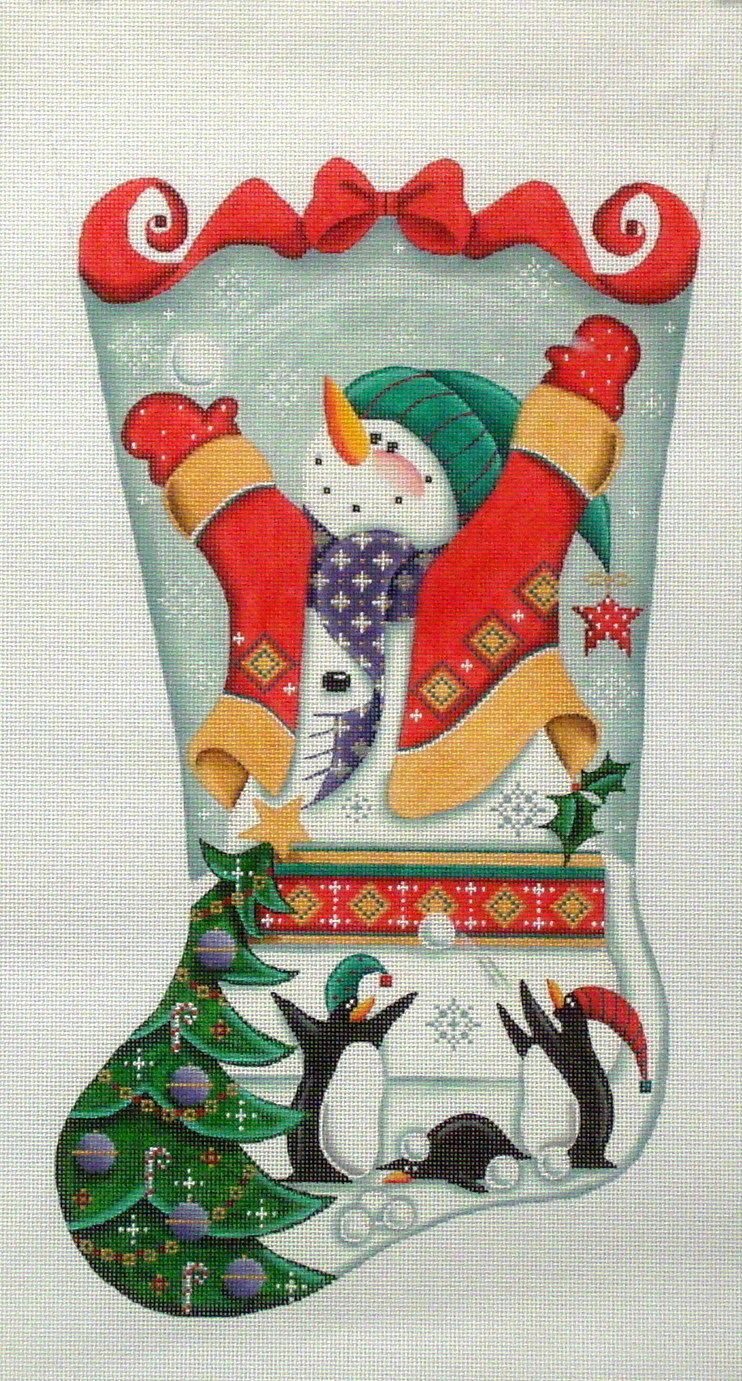 Snowmen and Penguins   (Handpainted by Rebecca Woods)