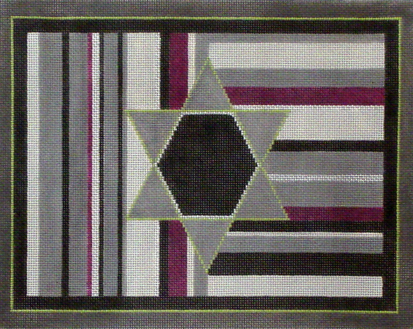 Purple Stripe Tallis   (hand painted from Sew Much Fun)
