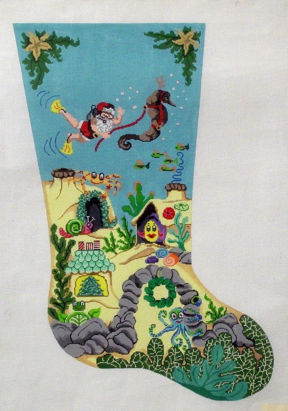 Scuba Santa   (Handpainted by Patti Mann)