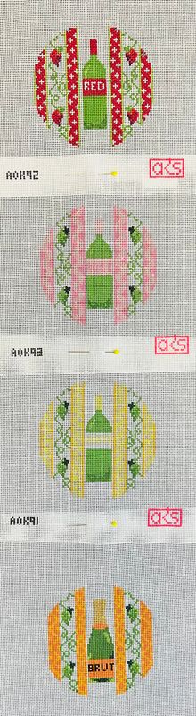 Bottles of Wine and Brut Coasters  (Handpainted by AKS)