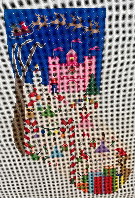 Xmas Fairy Stocking   (Handpainted by Doolittle Stitchery)