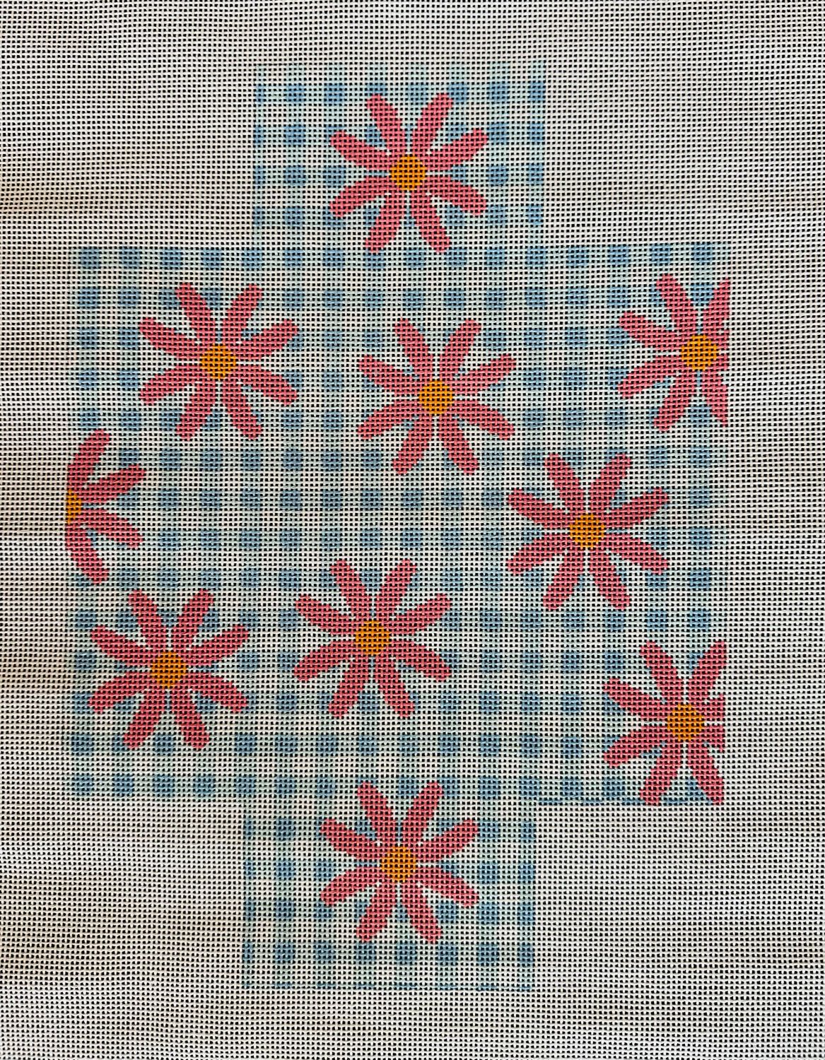 Cone Flowers on Blue Gingham Brick Cover  (Handpainted by Kristine Kingston)
