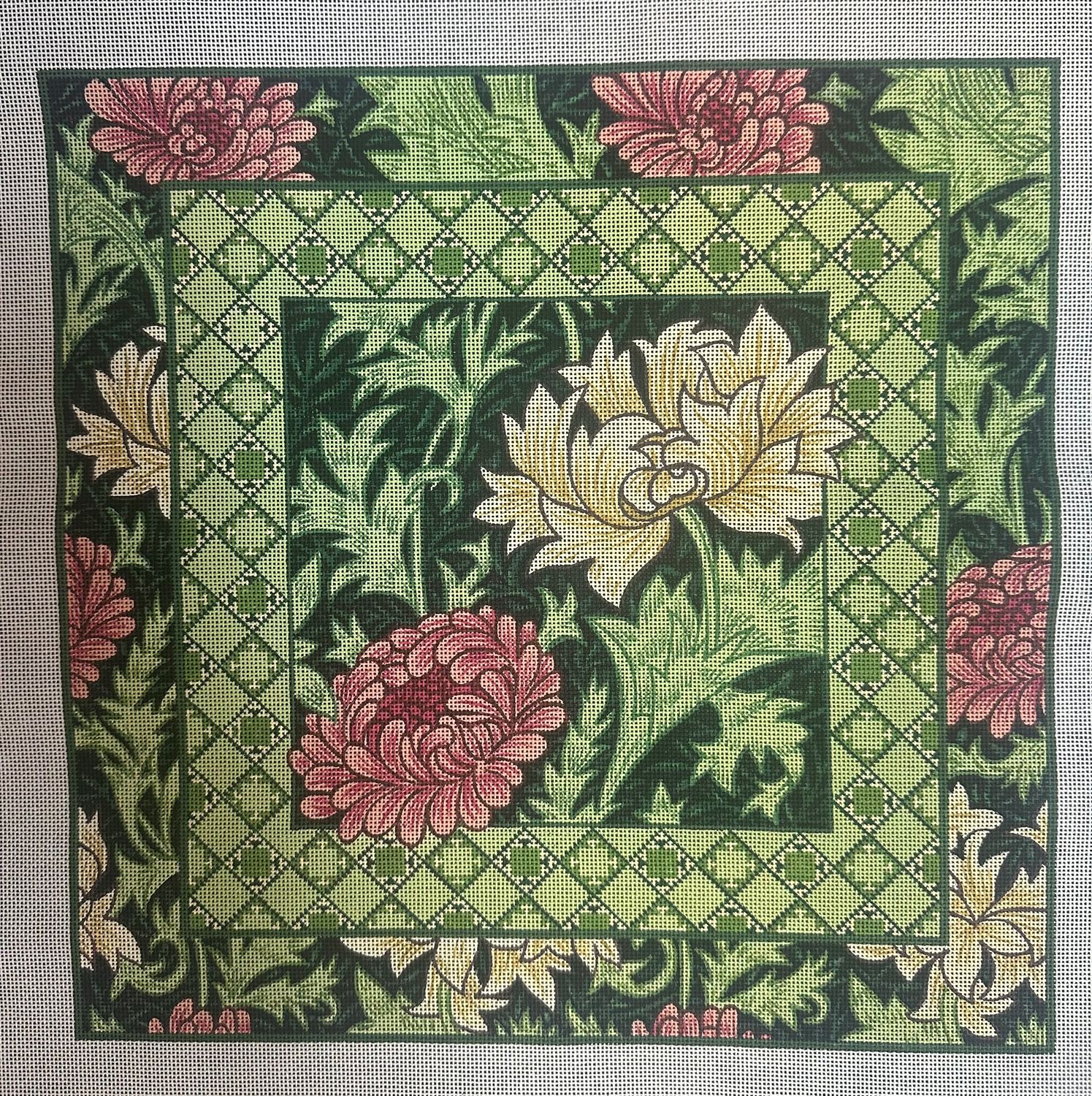 Chrysanthemum Pillow  (Handpainted by Whimsey & Grace)