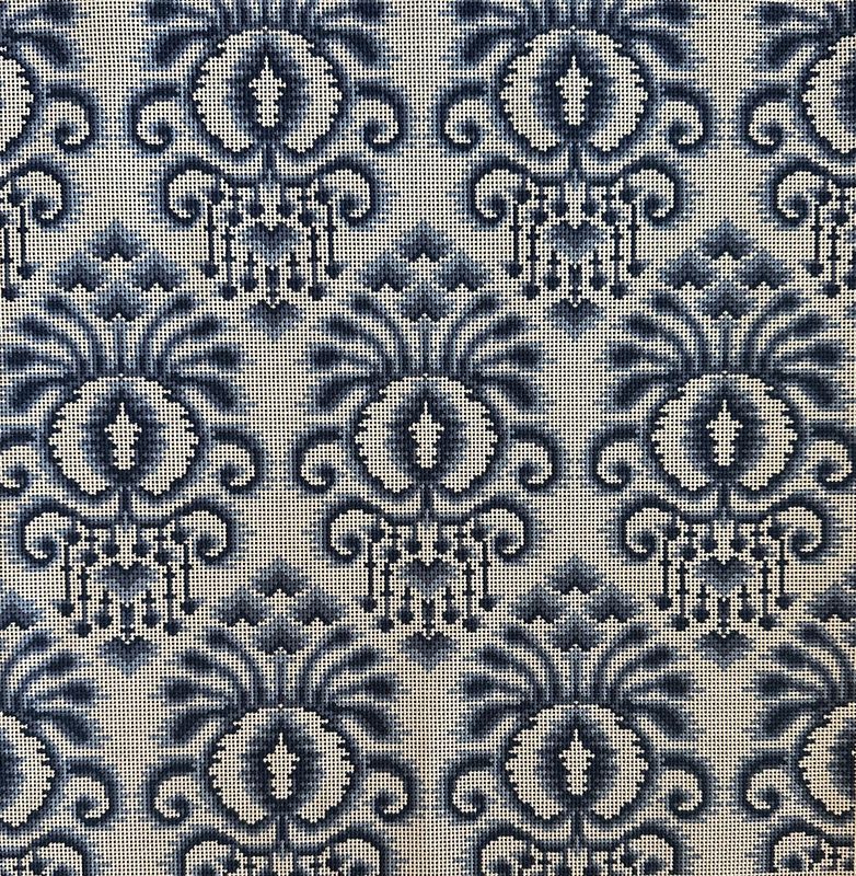 IKAT- Blue    (Handpainted by Canvas Works)