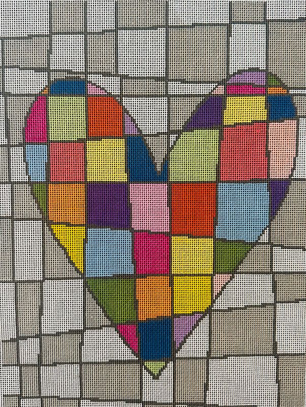 Hearts & Squares  (Handpainted by Audra)