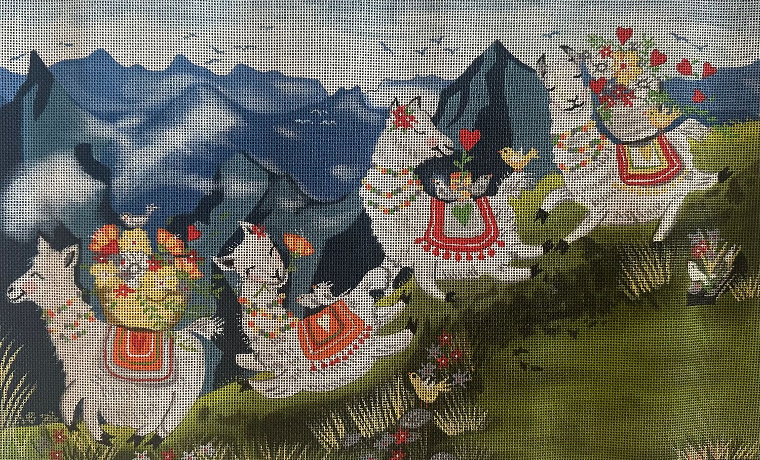 Frolicking Llamas  (Handpainted by Love You More)
