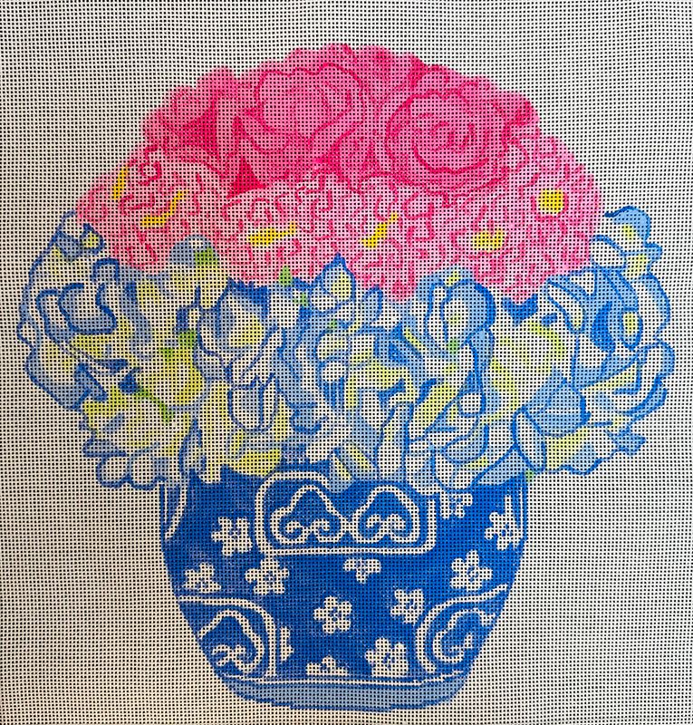 Hydrangea & Roses Bouquet  (Handpainted by Jean Smith)