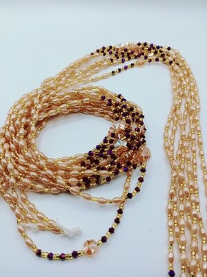 Exotic Crystal Waist Beads - Pearl