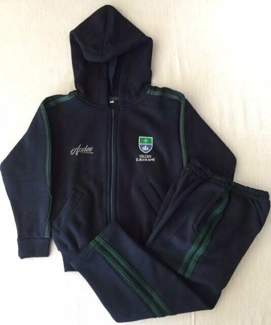 CONJUNTO DEPORTIVO AZUL CON TIRAS VERDES