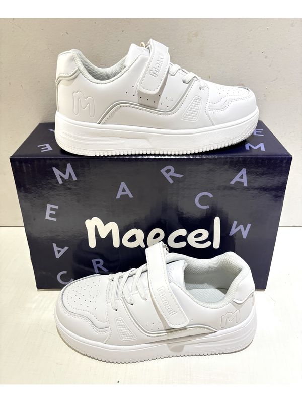 ZAPATILLAS CON VELCRO MARCEL BLANCAS_ NEGRAS