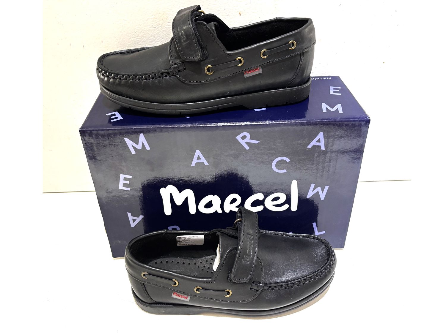 Nautico con velcro marcel MARRON  y NEGRO