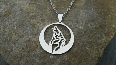 Wolf Necklace, stainless steel #220W