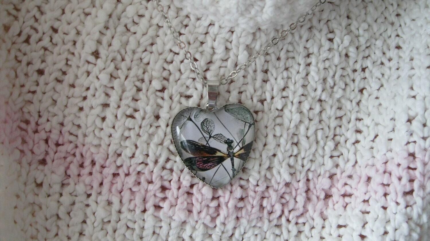 Heart Shape Dragonfly Necklace #HDF