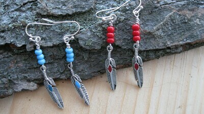 Feather Earrings 1 pr., silver plated #BFRF
