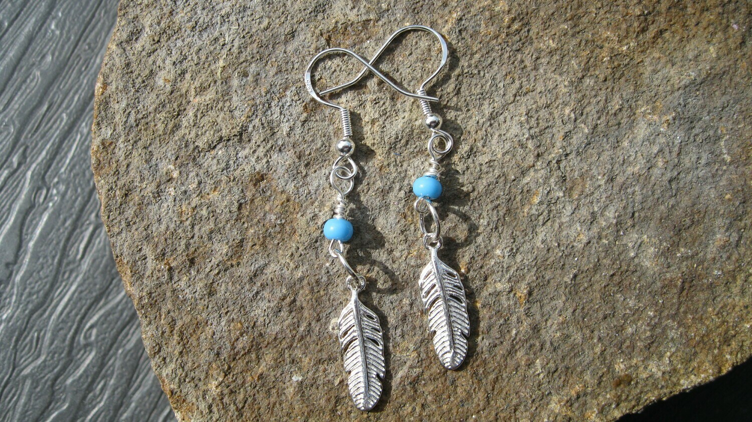 Sterling Silver feather earrings, 1 pr. #001